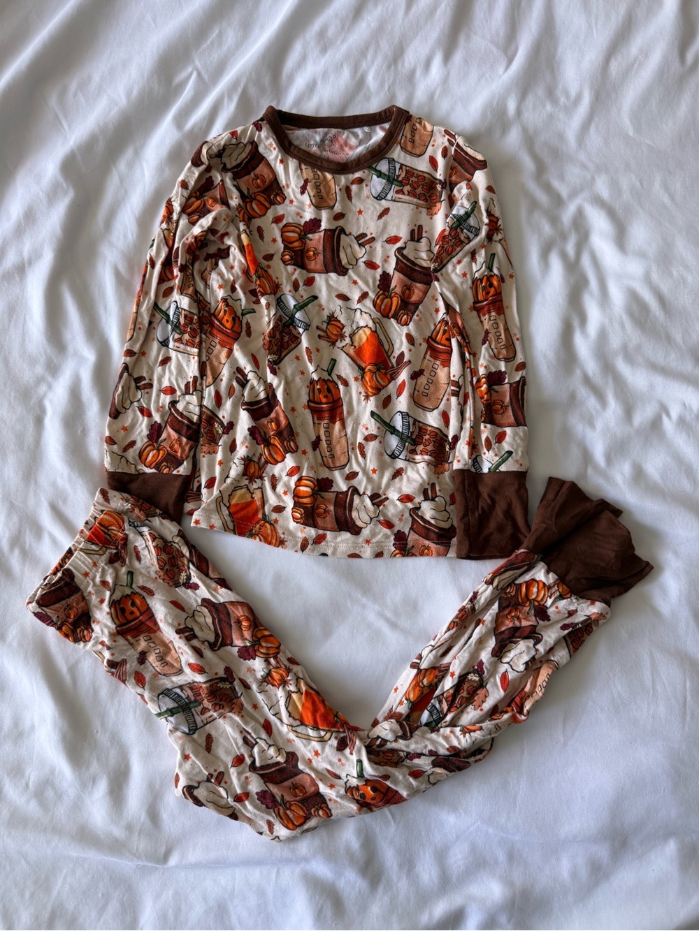 Little Snugglers pumpkin spice pajama set